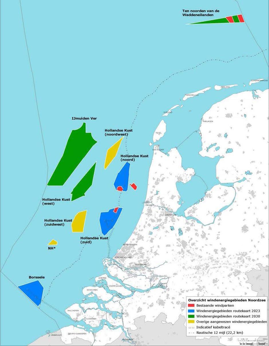 Windenergie op zee Realisatie Jaar van tender Jaar van realisatie MW Gebieden Routekaart 206 2020 700 Borssele 206 2020 700 Borssele 207 2022 700 Kust (zuid) 209 2022 700 Kust (zuid) 209 202 700 Kust