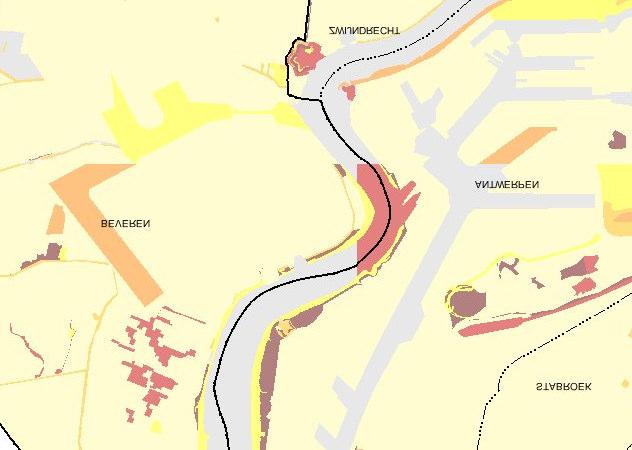 Figuur 40 Ecosysteemkwetsbaarheidskaart voor eutrofiëring in