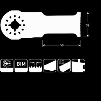 zaagbladen Bi-metaal 32mm breed met STARLOCK.