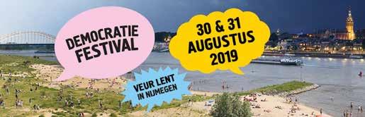 Gaat u mee naar het Democratiefestival? Op vrijdag 30 en zaterdag 31 augustus vindt op het eiland Veur Lent bij Nijmegen het Democratiefestival plaats.