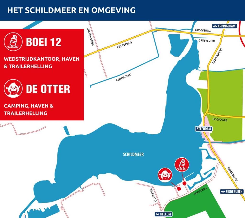 Bijlage A: Het Wedstrijdgebied A1 A2 A3 De wedstrijden zullen worden gezeild op het Schildmeer. Let op!
