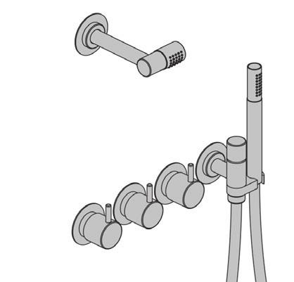 Duoknop inbouw douchemengkranen 671S Duoknop inbouw douchemengkraan met handdouche en houder. 1.442,00 1.653,00 1.895,00 671SUP = Inbouwmengkraan 600.