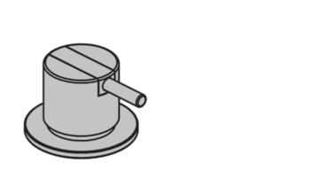 589,00 HV4 Monoknop bidetkraan, vaste uitloop met kogelmousseur en waste 1¼", totale hoogte 120 mm, sprong 114 mm.