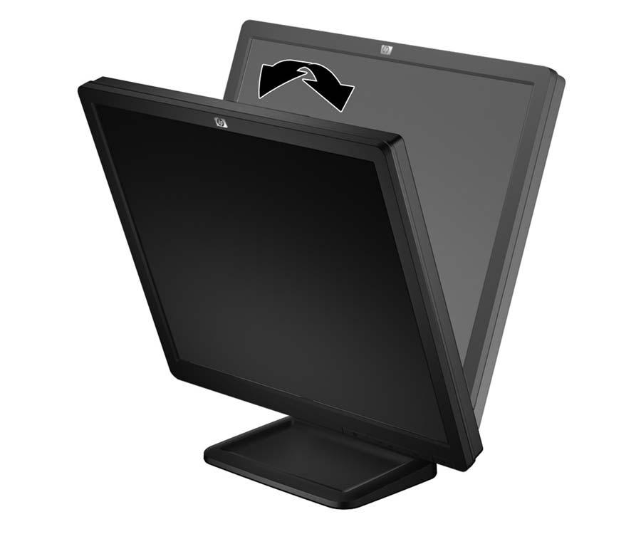 Monitor instellen Kantel het scherm naar voren of naar achteren tot u een comfortabele ooghoogte krijgt. Monitor aanzetten 1. Druk op de aan/uit-knop om de computer aan te zetten. 2.