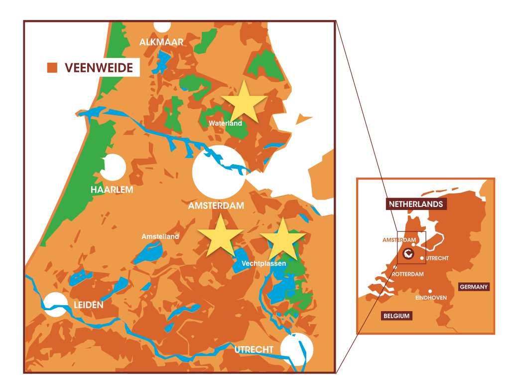 Nederland Werkgebied veenweiden rondom Amsterdam en Utrecht