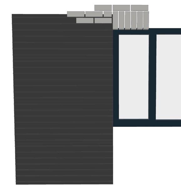 5.4 Bepaling van de starthoogte van de platen In strippenlagen naar beneden tellen Nu kan u in maten van 62 mm (steenstripformaat M50 of WF) of 76 mm (steenstripformaat M65 of DF) het aantal lagen