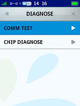 bevestig met <OK>. 4 5 6 Kies DIAGNOSE. Kies TEST. Kies TERMINAL.