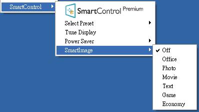 3. Context Menu ( ) 4 SmartControl Premium - Select Preset ( ) - Factory Preset ( ) Tune Display () - SmartControl