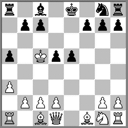 4. Kxf2 Dh4+ 5. Ke3 Df4+ Als wit 5. g3 speelt komt zwart beter te staan na Dxe4. 6. Kd3 d5 7. Kc3 Dxe4 Alternatieven voor wit zijn De1 of De2 gevolgd door..pf6 van zwart. 8.