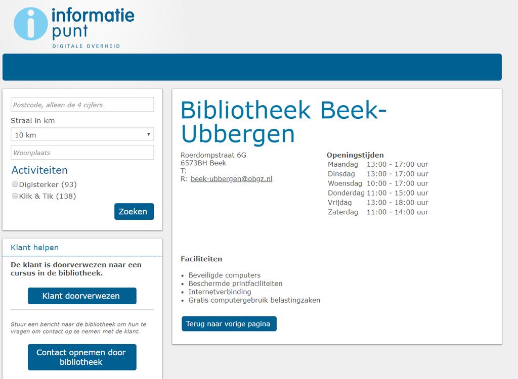 G!DS pagina s voor de MFG organisaties Website voor de Belastingdienst blijft het huidige aanbod tonen, dus inclusief spreekuren etc.