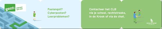 Contact: De leerling kan altijd een afspraak maken met zijn CLB-contact via de school of rechtstreeks: Interstedelijk CLB Jubileumlaan 215, 9000 Gent Tel.