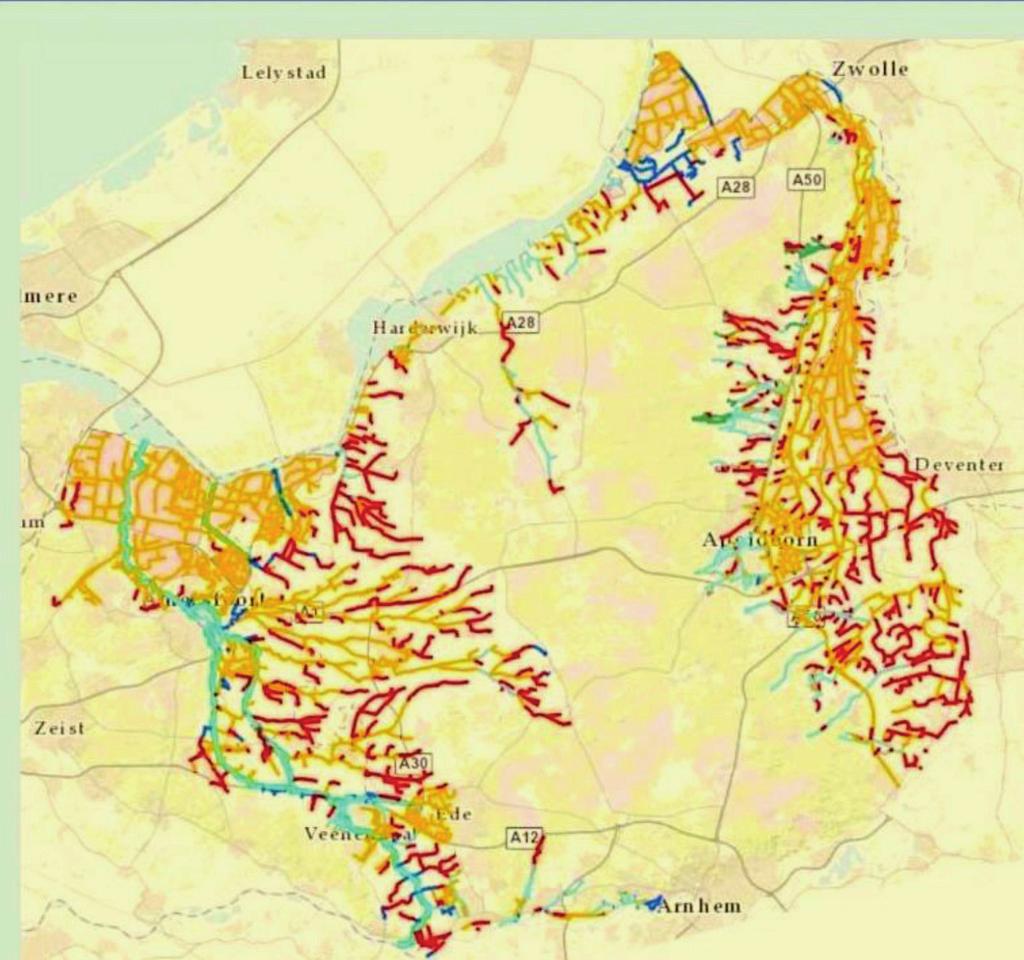 CASE STUDY DE DROOGTE VAN 2018 Afbeelding 3: Veldwaarnemingen gebiedsbeheerders Waterschap Vallei en Veluwe in augustus 2018.