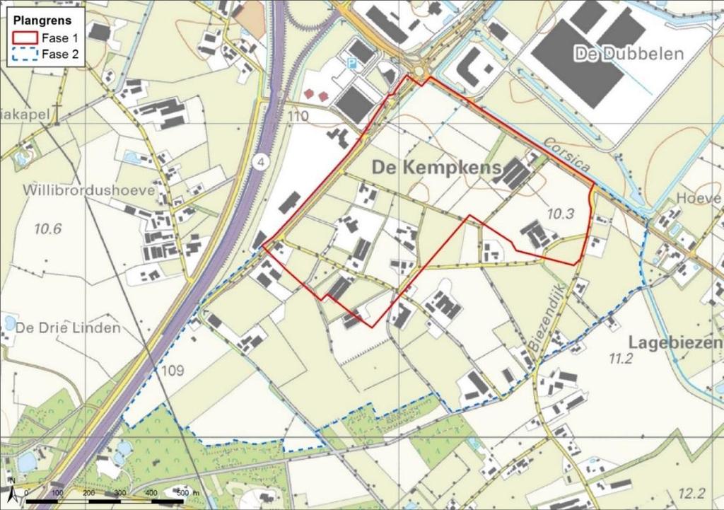 1 INLEIDING Aanleiding De gemeente Veghel heeft het voornemen in het gebied De Kempkens, ten zuiden van de bestaande bedrijventerreinen De Dubbelen en Doornhoek een nieuw bedrijventerrein te