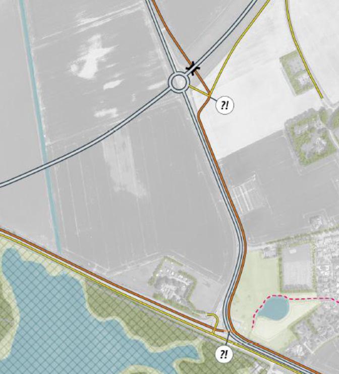 Variant 4 Bij variant 4 is één rotonde ter plaatse van de Dammenweg voorzien. In afbeelding 4.4 is de variant schetsmatig weergegeven. Afbeelding 4.