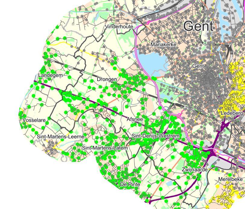 DEEL I: ALGEMEEN OVERZICHT SCHIJF 3 1. Algemeen In schijf 3 liggen de volgende deelgemeenten: - Drongen - Sint-Denijs-Westrem - Zwijnaarde In totaal worden er in deze schijf 332 cabines uitgeschakeld.