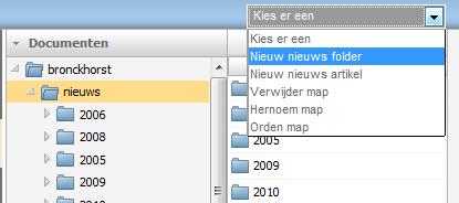 Een nieuwe map maken Omdat de CMS van de PvdA niet fijn werkt met veel artikelen (of documenten) kun je het beste mappen maken in de CMS.