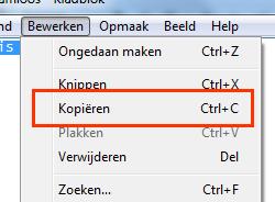 3. Selecteer nu weer de tekst in kladblok en kies voor Bestand > Kopiëren. 4. Ga nu naar de CMS en plak de tekst in het veld inhoud. Herhaal bovenstaande procedure voor alle alinea s.