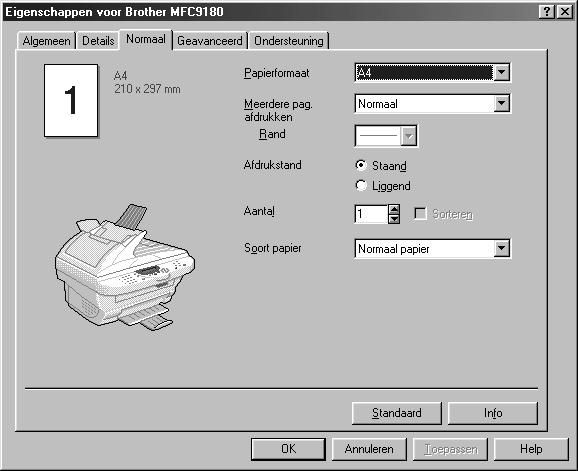12 Instellingen van de printer driver (alleen bij gebruik van Windows ) Brother's printer driver voor de MFC-9180 gebruiken De printer driver is een stuurprogramma dat gegevens in het door de