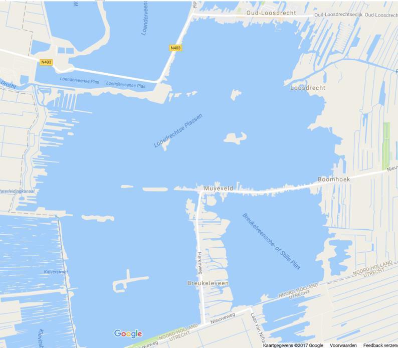 Bijlage A: Het Wedstrijdgebied en de Banen A1 Het wedstrijdgebied wordt gevormd door de 1 e t/m 5 e plas van de Loosdrechtse Plassen.