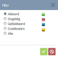 Filters Met behulp van een filter kan worden bepaald welke regels men wenst te zien: Door het instellen van een filter met bijv.