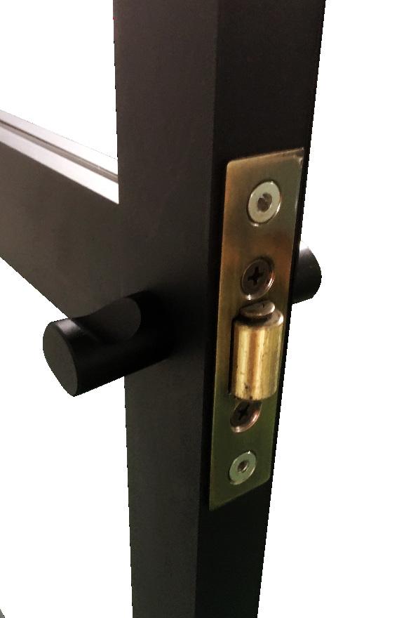 magnetische sluiting Zwarte deurkruk: klein Scharnieren: 3 Breedte profiel: 5 mm Cosmos round handle Cosmos square handle Ferro Elegance voor opening 250 mm Barcode Excl. btw 