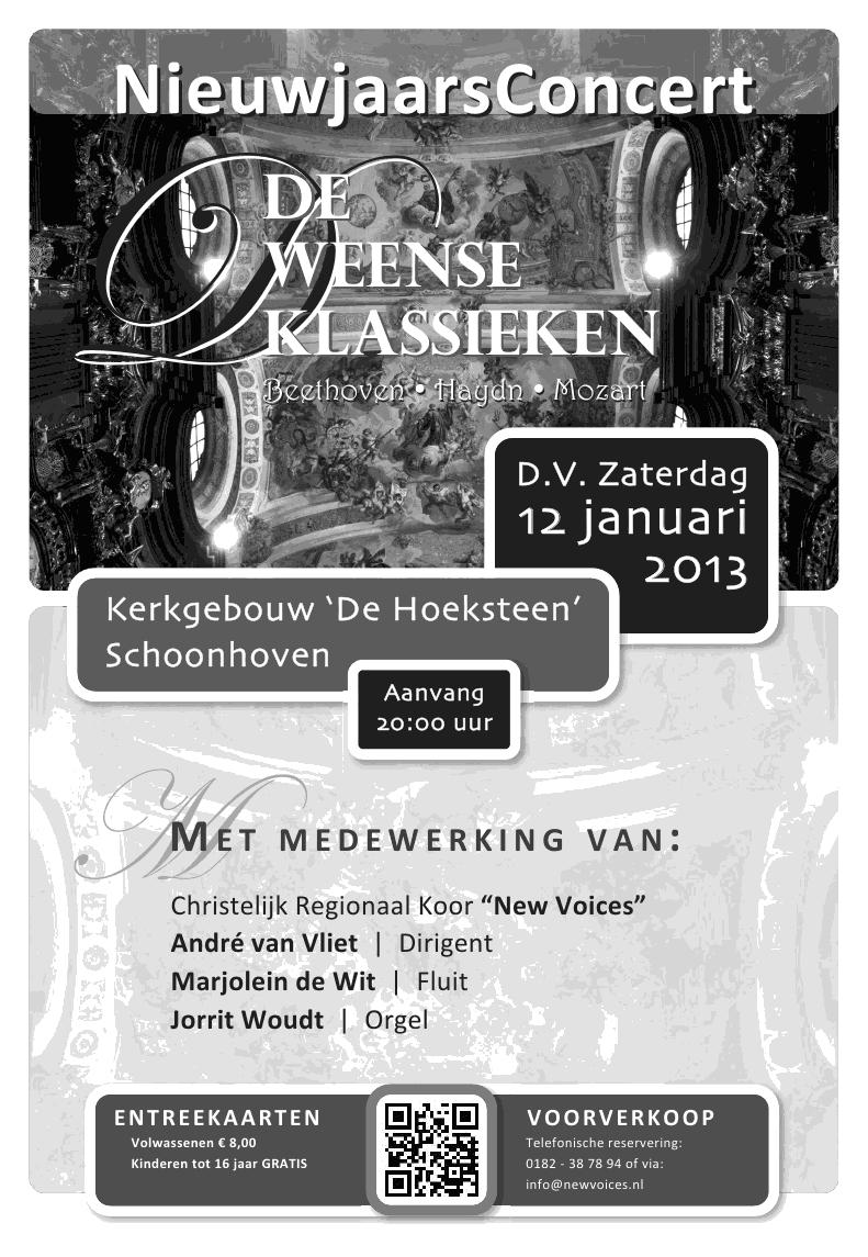 Plaats: Grote of Sint Janskerk, Montfoort 12 januari 2013 - Nieuwjaarsconcert De Weense klassieken - Chr. Gem. Koor "New Voices" o.