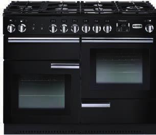 PROFESSIONAL + KENMERKEN 2 Ovens: - 110 Modellen: Conventionele hoofdoven (L) en programmeerbare hetelucht oven (R) - 90/100 Modellen: 2 Hetelucht ovens, programmeerbare hoofdoven (L) Aparte