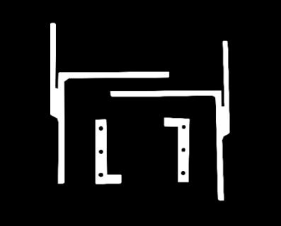 rechts Geschikt voor meubelpanelen set voor één paneel : Horizontaal in te kappen potjes: -1 x pivot boven + 1 x oogje -1 x pivot onder + 1 x gesloten potje Gestookt onbehandeld ijzer Schroeflat 12 x