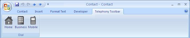 3) Klik op het pijltje aan de rechterkant van de knop Contactpersoon bellen op de Toolbar in Outlook. 4) Selecteer welk nummer u wilt bellen (zakelijk, thuis of mobiel).