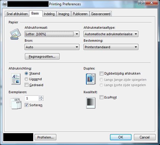 Afdrukken Dit hoofdstuk legt de afdrukpocedure uit vanuit een softwareprogramma. U kunt de afdrukinstellingen van ieder tabblad specificeren op KX Driver.