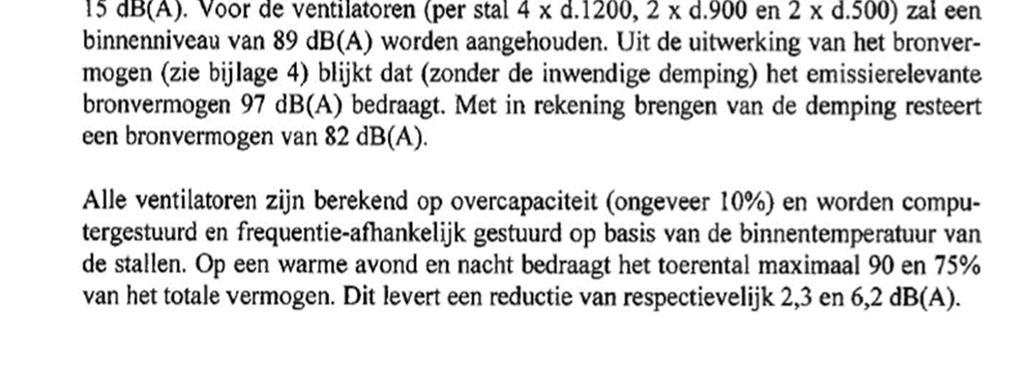 Hierin wordt een demping van 3 db(a) in rekening gebracht