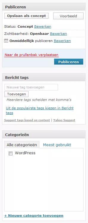 5 De eerste optie die je in je Admin Dashboard tegenkomt is Berichten. Hier kan je, zoals de naam al zegt, alle berichten op je site beheren.