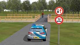 Kun je om een of andere reden niet naar rechts uitwijken, door bijvoorbeeld een rijbaanversmalling of obstakel, dan moet je je snelheid daarop aanpassen of stoppen om het tegemoetkomende verkeer voor