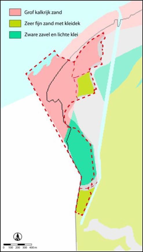 Figuur 3 De verschillende bodemtypes in het Zwin & Kievittepolder.