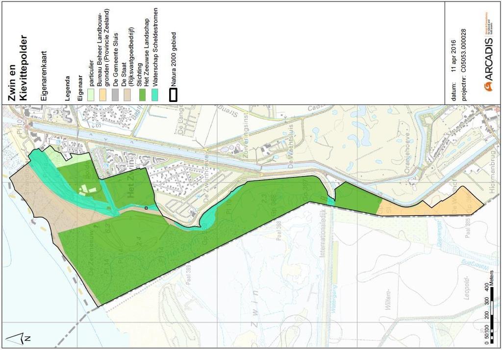 Figuur 25 Eigenarenkaart Zwin & Kievittepolder (situatie