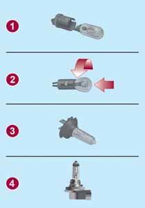 TYPEN LAMPEN Het voertuig is voorzien van de volgende lampen Volglas lampen (type 1): klemmontage. Trek om te verwijderen.