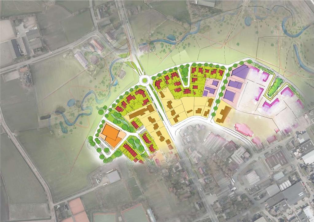 Aansluitend bij de bestaande woningen aan de Tilburgseweg worden vrijstaande dan wel twee-onder-een-kap woningen langs de nieuwe randwegen gesitueerd.