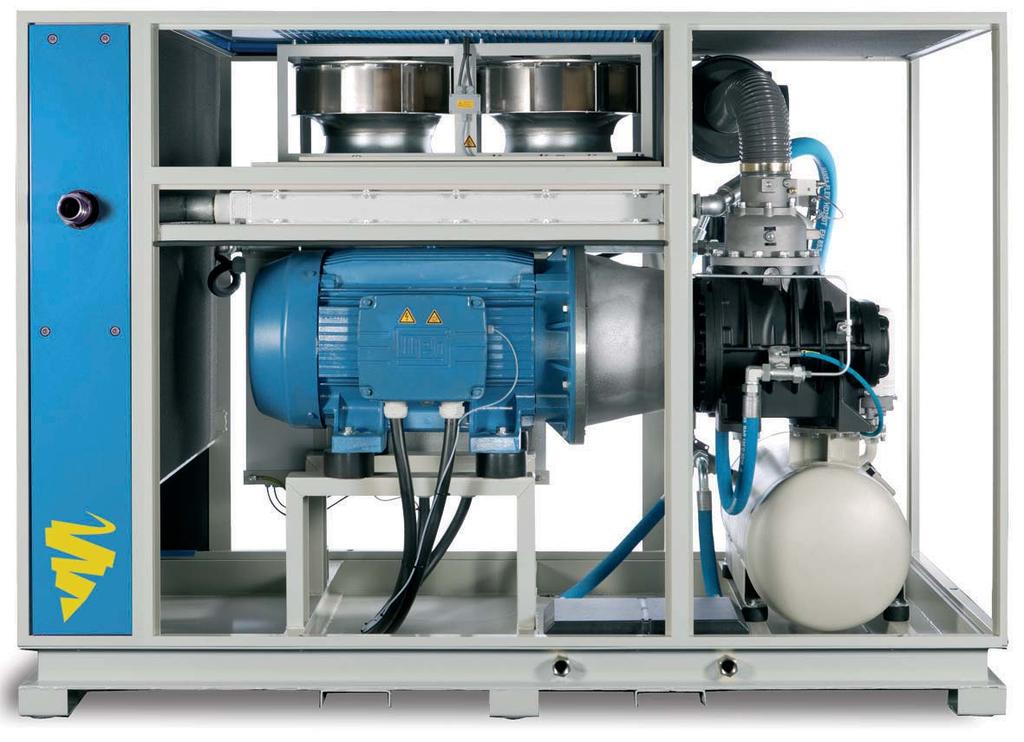 Airworks RS Industriële Schroefcompressoren DE MEEST ROBUUSTE SCHROEFCOMPRESSOR De uiterste robuuste en degelijke bouw, hoog rendement en lage onderhoudskosten maken de RS serie compressoren tot 1