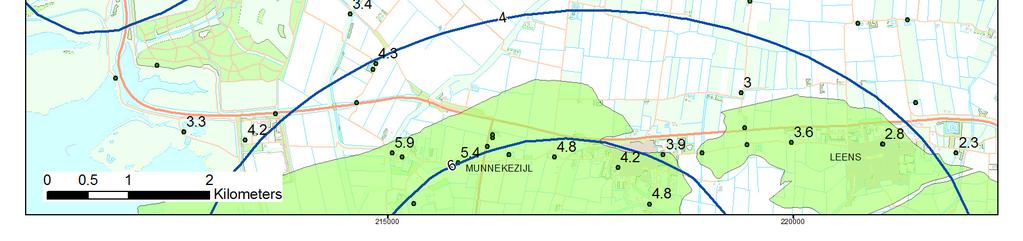 De bodemdaling die getoond wordt is het resultaat van alle gaswinning in dit gebied en wordt vooral veroorzaakt door gasproductie uit het Munnekezijl veld.