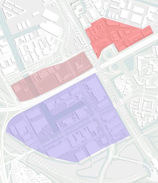 DEELGEBIEDEN Werkstad Overamstel is verdeeld in drie deelgebieden. In de Werkstad Zuid, ten zuiden van de A10, is verdichting mogelijk, mits gericht op werken.