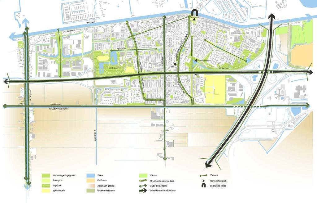 2.1.3 Groen- en waterstructuur Badhoevedorp is een groene enclave aan de rand van de polder. Eén van de opvallende kwaliteiten van Badhoevedorp is het ontspannen ogende groene woonmilieu.