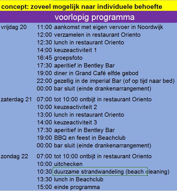 Keuze activiteiten: