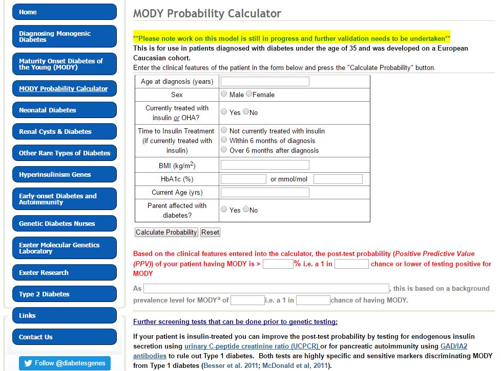 MODY probability