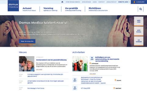 Nieuwe website en platformen In 2018 koos Domus Medica om haar professionalisering ook online door te voeren.