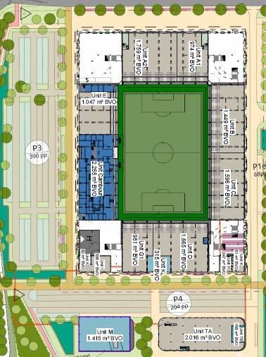 415 Divese functies in en ondom het Cambuu stadion Rondom het voetbalveld in het Cambuu stadion zijn divese functies voozien Het gaat hiebij, naast uimten voo de voetbalclub, om etail, zog, hoeca,