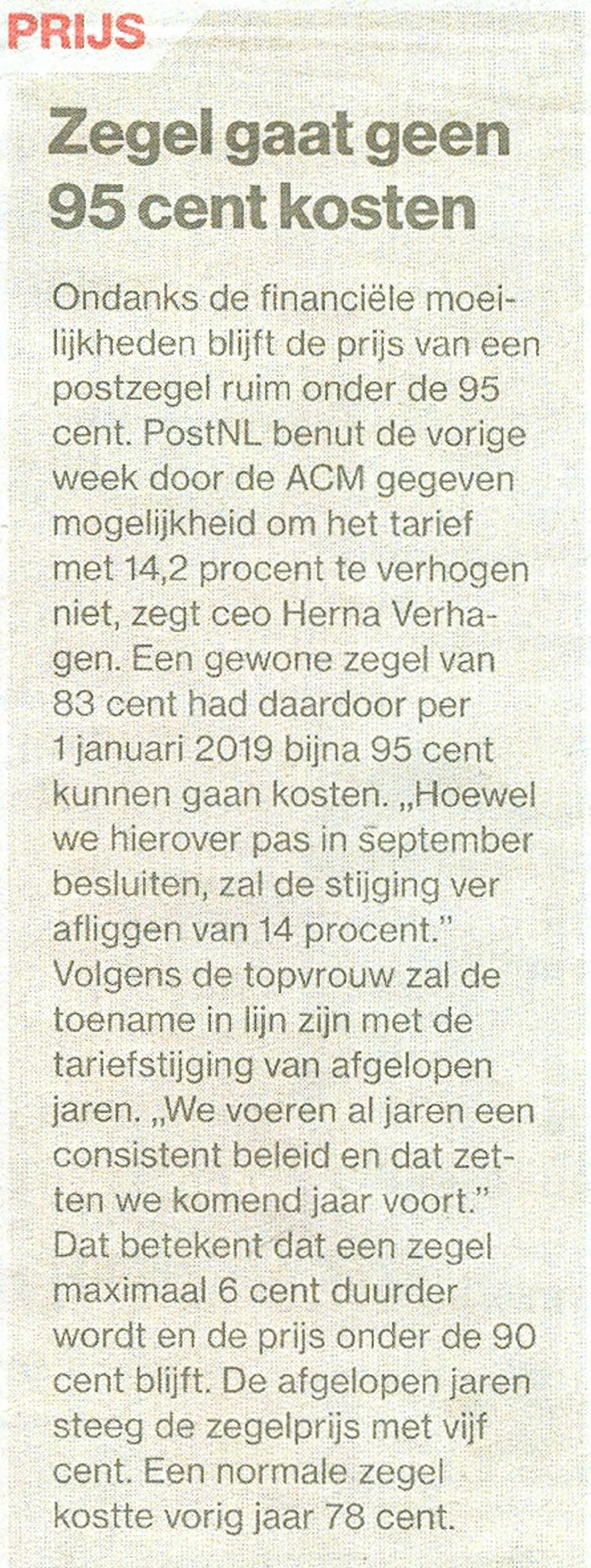 Zoals in nevenstaand artikel uit de Gelderlander van 7-8-2018 te lezen is,