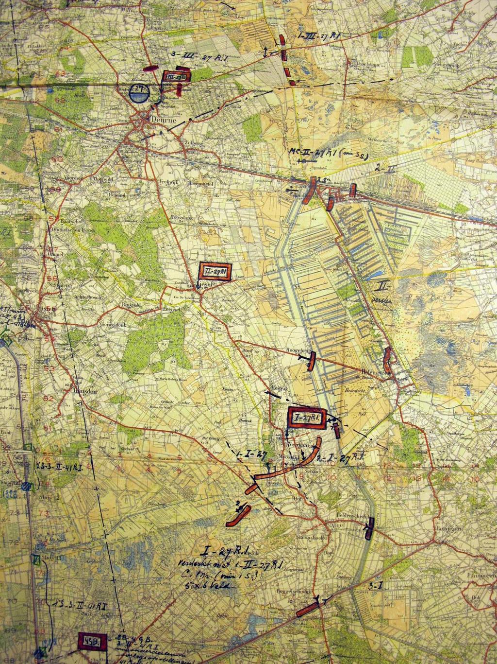 Op de onderstaande kaart zijn de posities van de 1e en 2e compagnie van I-27.RI (1e bataljon, 27e Regiment Infanterie) in Neerkant weergegeven.