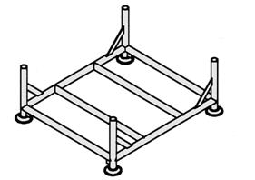 STAPELREK 110 x 85 Gewicht : 37,50 kg Toegelaten last : 1000 kg 1,10m 0,975m 0,85m