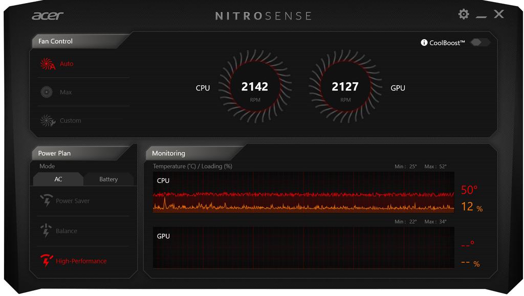 NitroSense - 35 N ITROS ENSE NitroSense geeft u iets extra's in games door de koeling te beheren.
