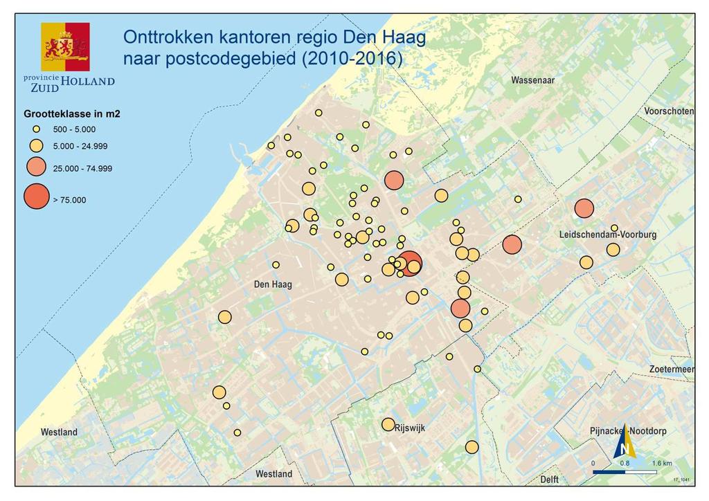 postcodegebied (2010-2016) Figuur 15: Onttrokken